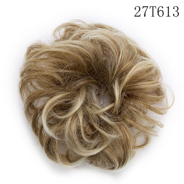 Synthetic Wrap on Curly Hair Bun for Chignons & Updos