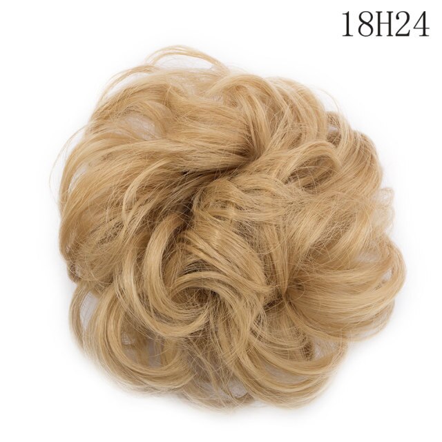 Synthetic Wrap on Curly Hair Bun for Chignons & Updos