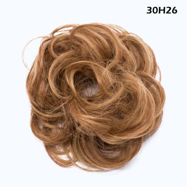 Synthetic Wrap on Curly Hair Bun for Chignons & Updos
