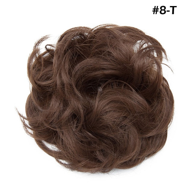 Synthetic Wrap on Curly Hair Bun for Chignons & Updos