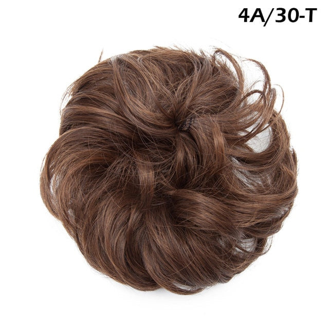 Synthetic Wrap on Curly Hair Bun for Chignons & Updos 