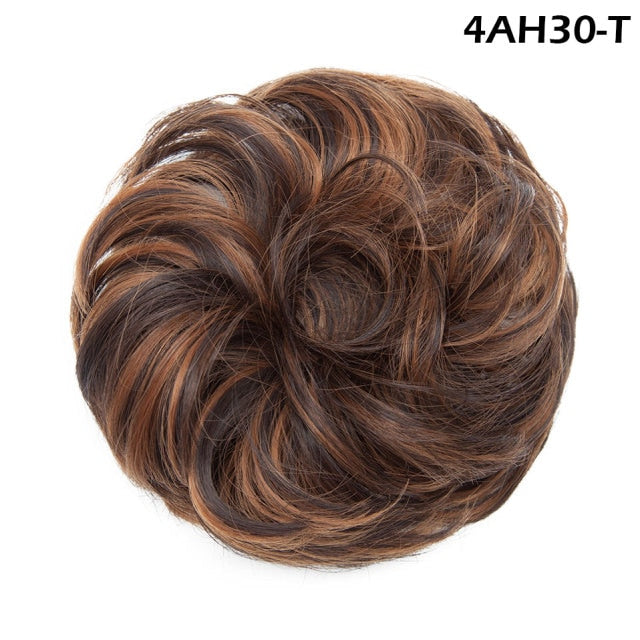 Synthetic Wrap on Curly Hair Bun for Chignons & Updos