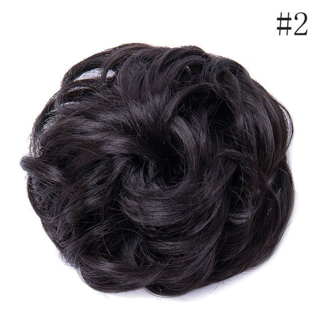 Synthetic Wrap on Curly Hair Bun for Chignons & Updos