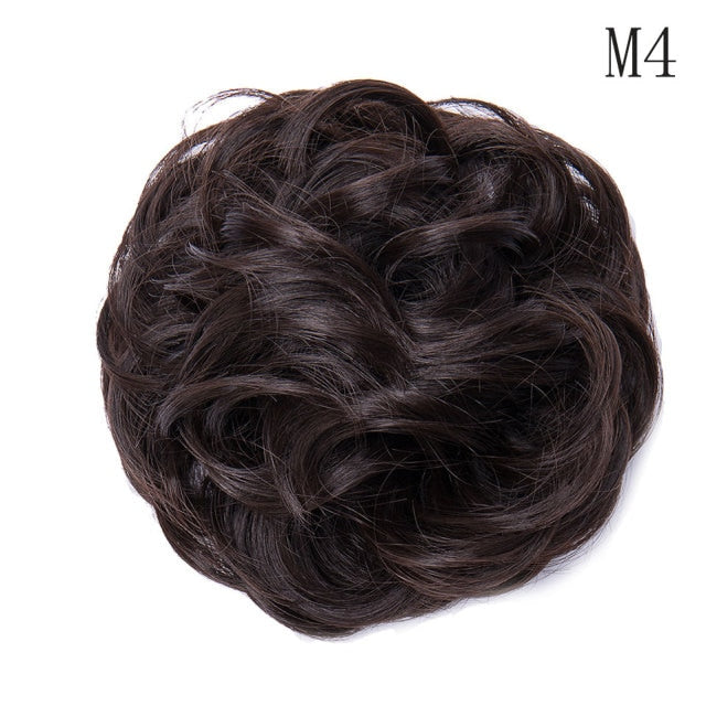 Synthetic Wrap on Curly Hair Bun for Chignons & Updos