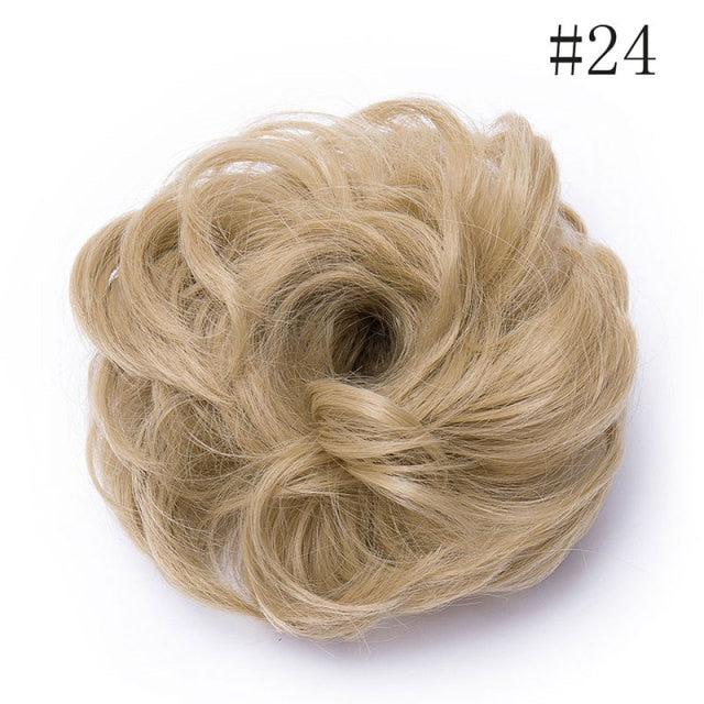 Synthetic Wrap on Curly Hair Bun for Chignons & Updos  wine red