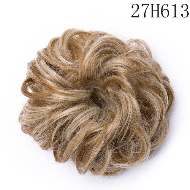 Synthetic Wrap on Curly Hair Bun for Chignons & Updos