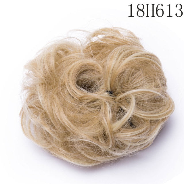 Synthetic Wrap on Curly Hair Bun for Chignons & Updos