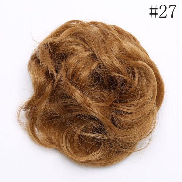 Synthetic Wrap on Curly Hair Bun for Chignons & Updos