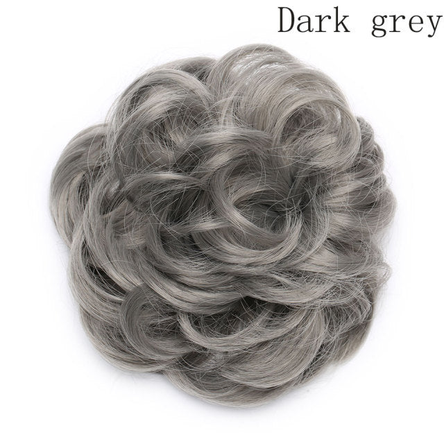 Synthetic Wrap on Curly Hair Bun for Chignons & Updos