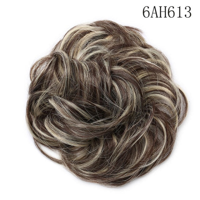 Synthetic Wrap on Curly Hair Bun for Chignons & Updos