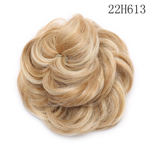 Synthetic Wrap on Curly Hair Bun for Chignons & Updos