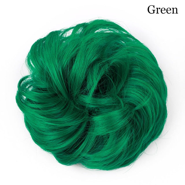 Synthetic Wrap on Curly Hair Bun for Chignons & Updos