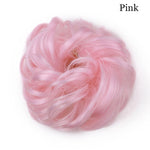 Synthetic Wrap on Curly Hair Bun for Chignons & Updos pink colour