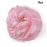 Synthetic Wrap on Curly Hair Bun for Chignons & Updos pink colour