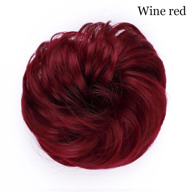 Synthetic Wrap on Curly Hair Bun for Chignons & Updos