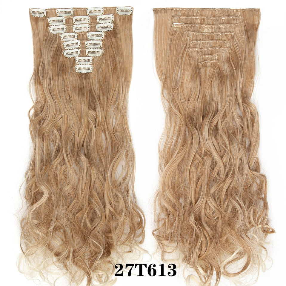 24inch Clip in Synthetic Curly Hair Extensions 8-piece