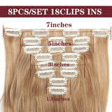 24inch Clip in Synthetic Curly Hair Extensions 8-piece