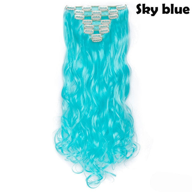 Lucy 24inch Clip in Synthetic Curly Hair Extensions 8-piece