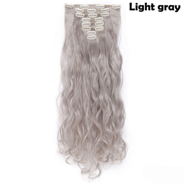 24inch Clip in Synthetic Curly Hair Extensions 8-piece