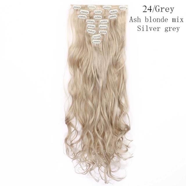24inch Clip in Synthetic Curly Hair Extensions 8-piece