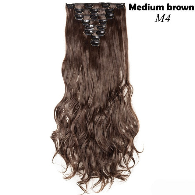 24inch Clip in Synthetic Curly Hair Extensions 8-piece