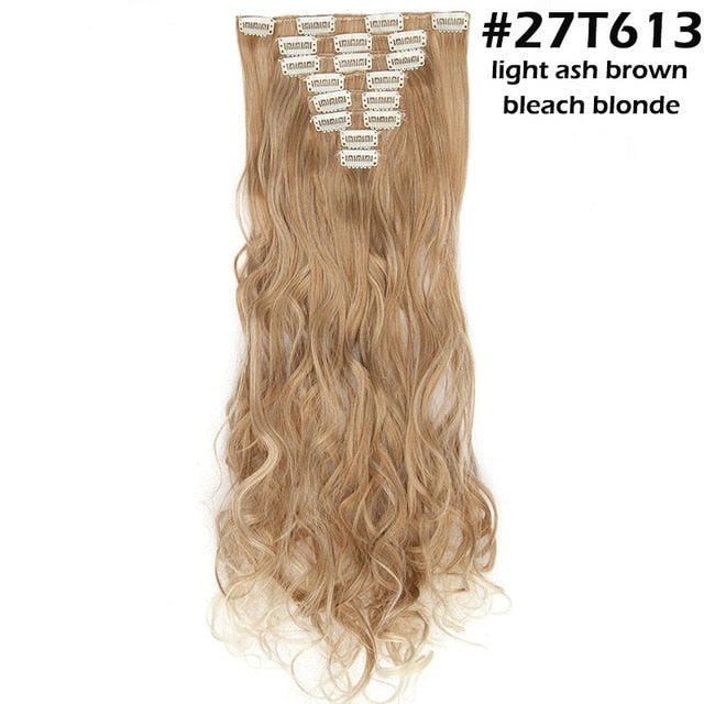 24inch Clip in Synthetic Curly Hair Extensions 8-piece