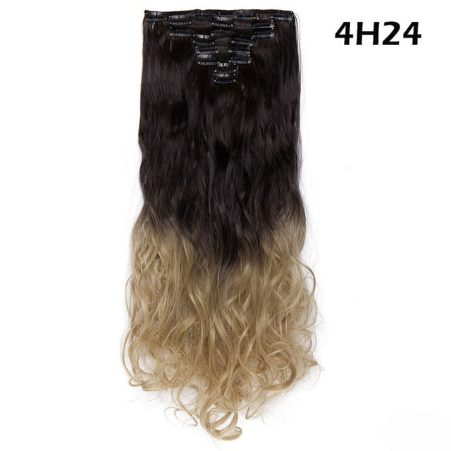 Lucy 24inch Clip in Synthetic Curly Hair Extensions 8-piece