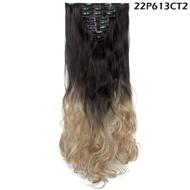 24inch Clip in Synthetic Curly Hair Extensions 8-piece