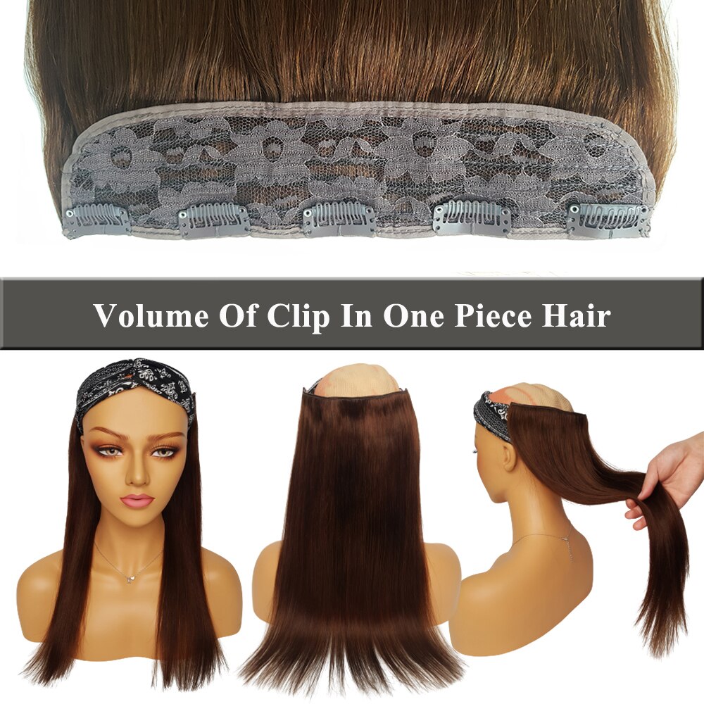 100% Human One Piece Hair Clip in Hair Extensions