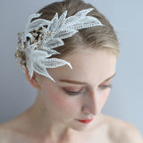 Beaded Bridal Lace Hair piece - Hair Accessories for a Wedding