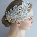 Beaded Bridal Lace Hair piece - Hair Accessories for a Wedding