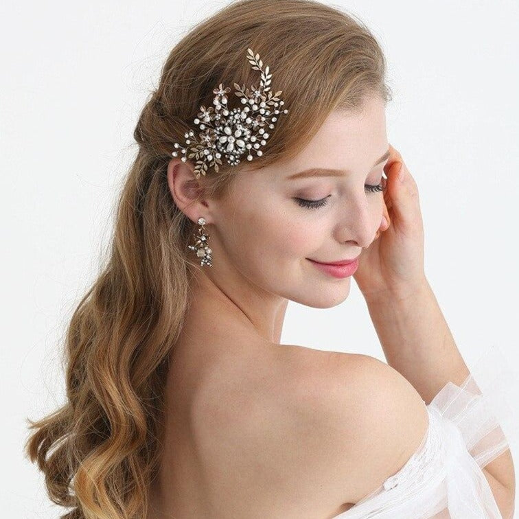 Bridal Vintage Gold Headpiece - Hair pieces for Wedding