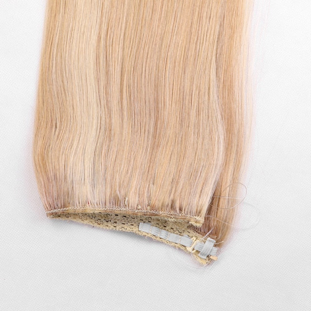 100% Human Hair One Piece Invisible Wire Hair Extensions