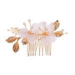 Gold Freshwater Pearl Hair Comb & Earrings