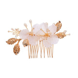 Gold Freshwater Pearl Hair Comb & Earrings