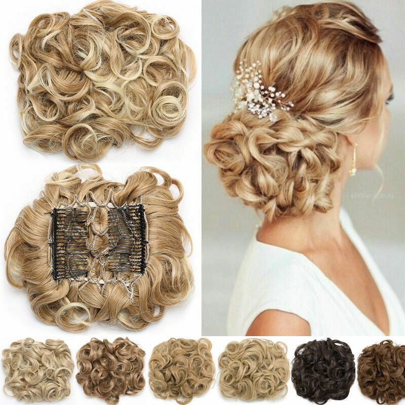 Large Synthetic Clip In Curly Hair Bun for Chignons & Updos