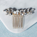 Gold Opal Crystal Bridal Hair Comb - Bridal Accessories for Hair