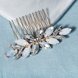 Gold Opal Crystal Bridal Hair Comb - Bridal Accessories for Hair
