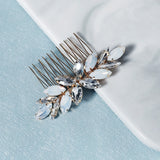 Gold Opal Crystal Bridal Hair Comb - Bridal Accessories for Hair