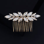 Gold Opal Crystal Bridal Hair Comb - Bridal Accessories for Hair