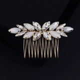 Gold Opal Crystal Bridal Hair Comb - Bridal Accessories for Hair