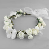 Flower Girl Bohemian Crown Hairpiece white