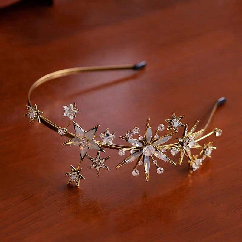 Crystal Stars Bridal Headband - Wedding Hair Accessories