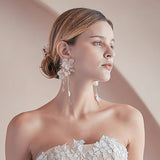 Amara Crystal Pearl Hair Comb & Earrings Set