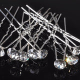 Plain Silver Crystal Hair Pins - Hair Accessories for Weddings