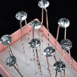 Plain Silver Crystal Hair Pins - Hair Accessories for Weddings