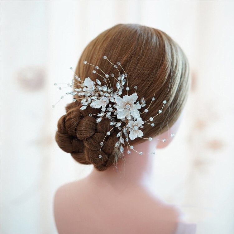 White Floral Bridal Hairpiece