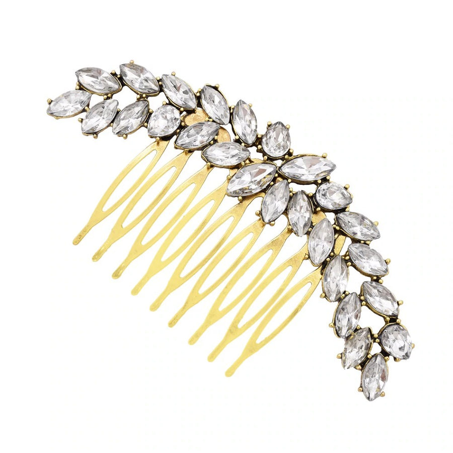 Grecian Leaf Hair Comb - Hair Accessories for Weddings crystals