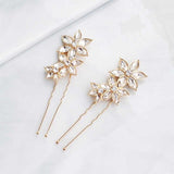 Gold Crystal Wedding Hair pins - Hair Accessories for Weddings