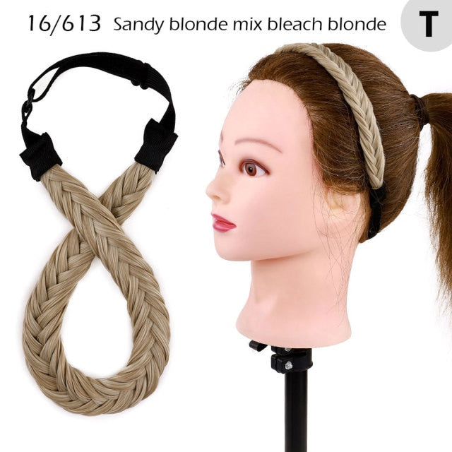 Fishtail Braided Stretch Headband Hairpiece for Women, UK